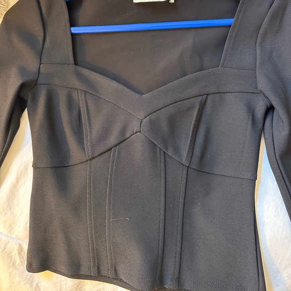 ABERCROMBIE CORSET LONG SLEEVE CROP TOP - Picture 2 of 3